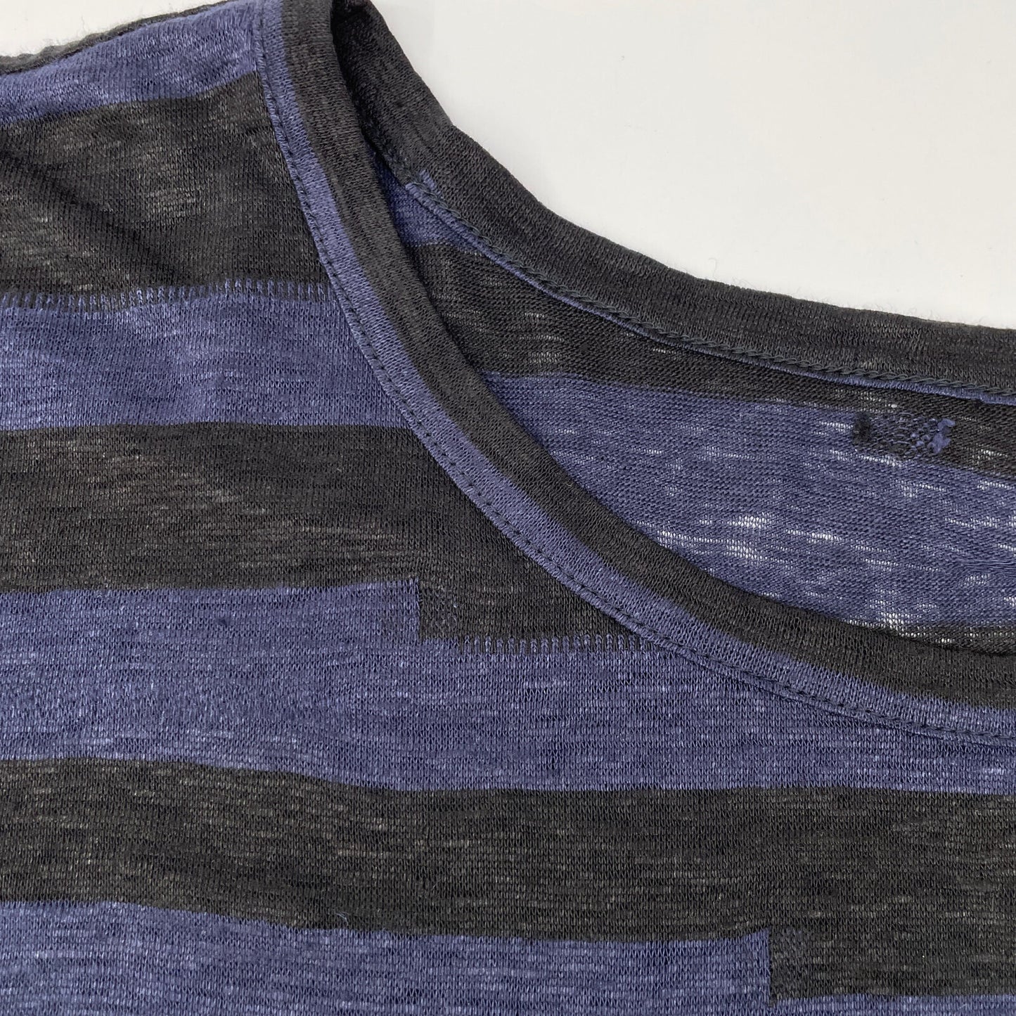 Y's ワイズ 23SS ネイビー×ブラック リネン オーバーカットソー トップス 2