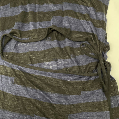 Y's ワイズ 23SS ネイビー×ブラック リネン オーバーカットソー トップス 2