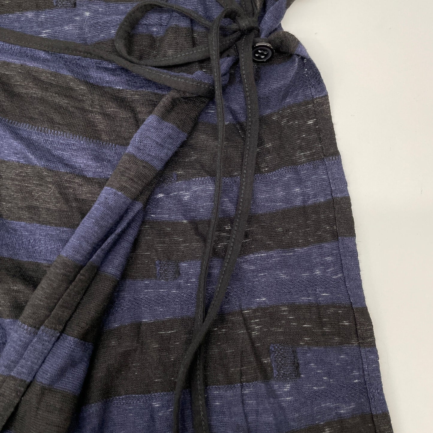 Y's ワイズ 23SS ネイビー×ブラック リネン オーバーカットソー トップス 2