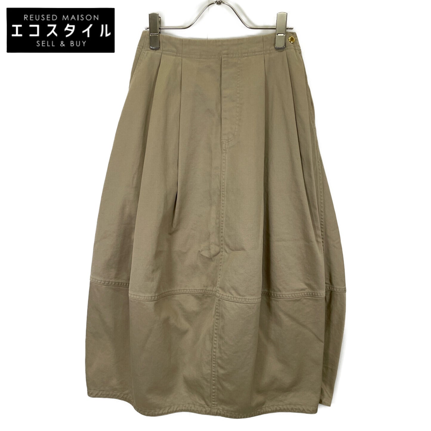 DRAWER ドゥロワー 6524-299-1457 ベージュ コットンバイオウォッシュタックスカート スカート 34