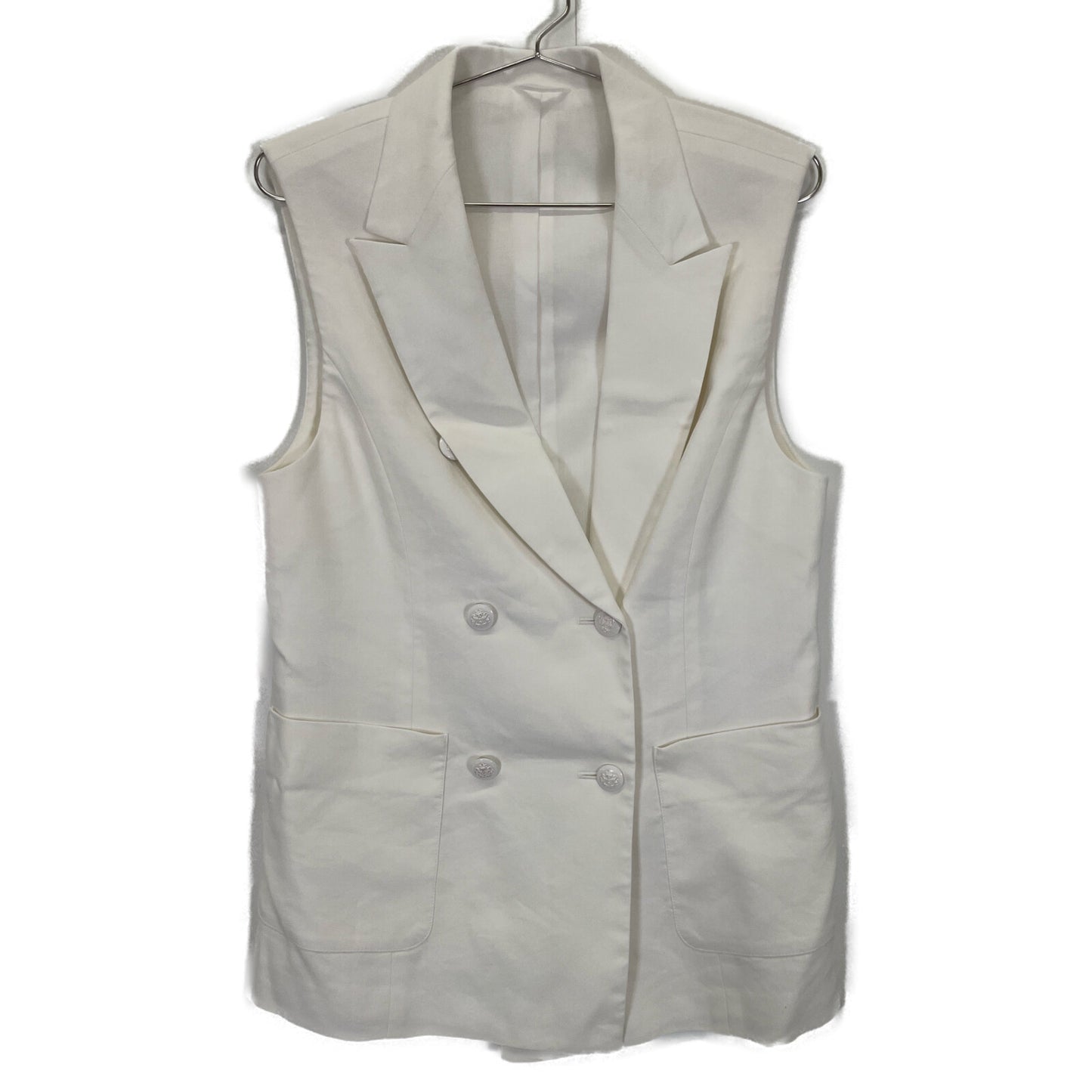 ANAYI アナイ 23SS ホワイト ラミーストレッチテーラードジレ ベスト 36
