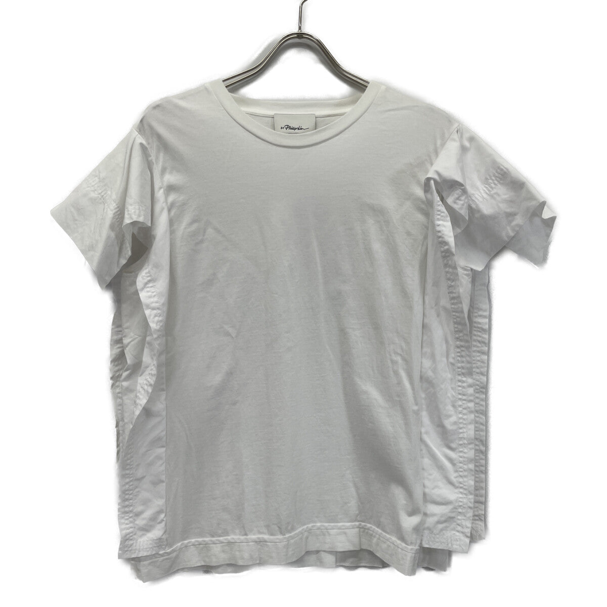 3.1 Phillip lim スリーワンフィリップリム 21SS E211-1696MJY ﾎﾜｲﾄ ｺｯﾄﾝ ﾗｯﾌﾙｽﾘｰﾌﾞ 半袖ｶｯﾄｿｰ トップス L