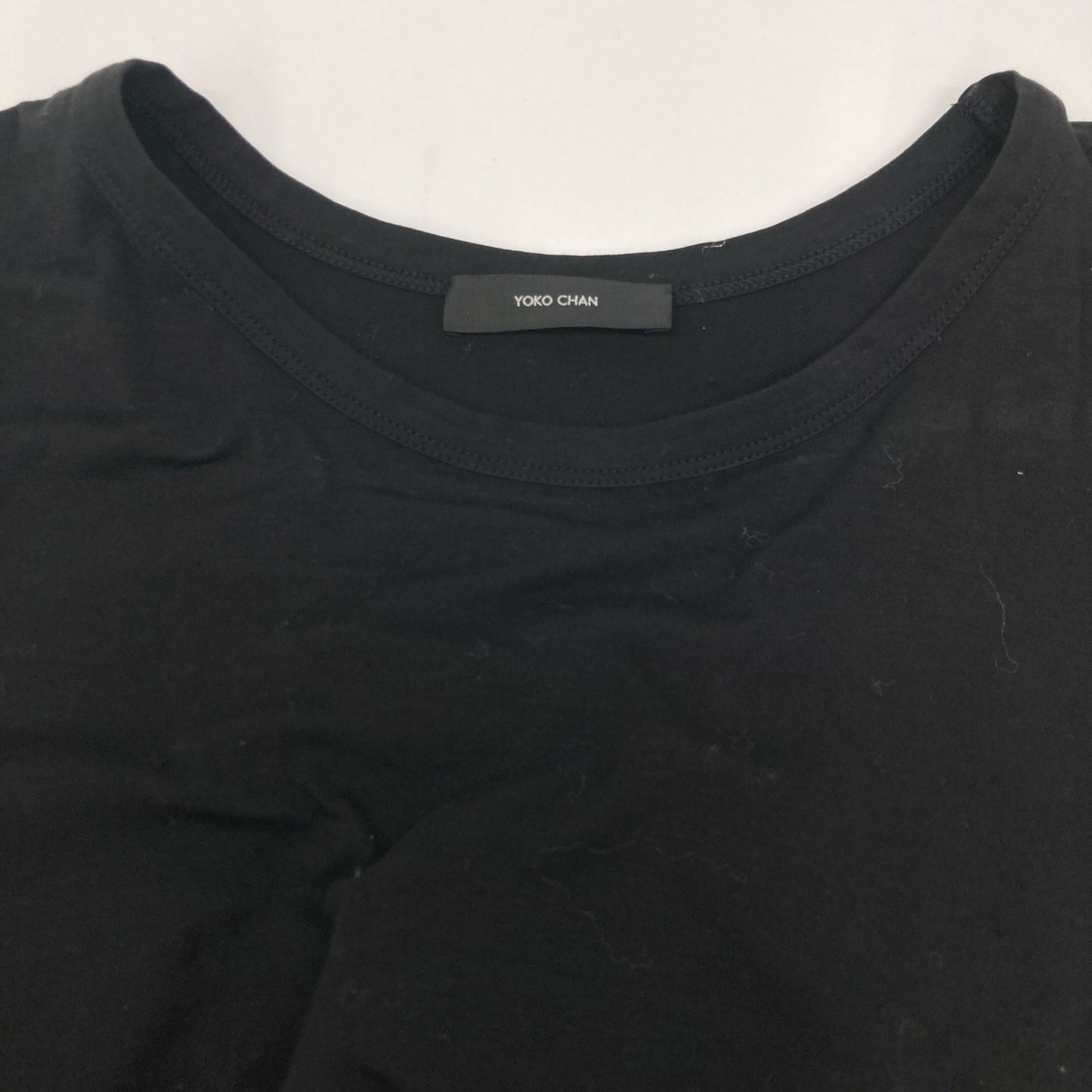 YOKOCHAN ヨーコチャン ﾌﾞﾗｯｸ ﾊﾞｯｸﾚｰｽ装飾ﾌｨｯｼｭﾃｰﾙﾌﾞﾗｳｽ トップス 40