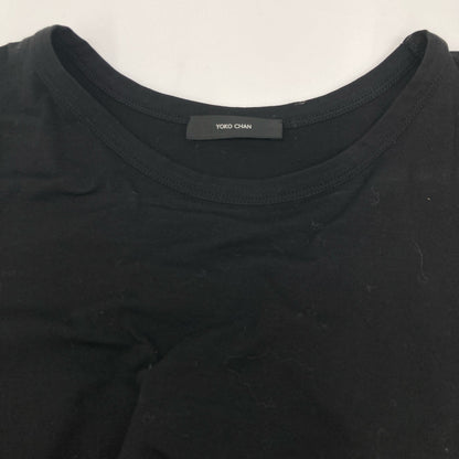 YOKOCHAN ヨーコチャン ﾌﾞﾗｯｸ ﾊﾞｯｸﾚｰｽ装飾ﾌｨｯｼｭﾃｰﾙﾌﾞﾗｳｽ トップス 40