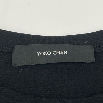 YOKOCHAN ヨーコチャン ﾌﾞﾗｯｸ ﾊﾞｯｸﾚｰｽ装飾ﾌｨｯｼｭﾃｰﾙﾌﾞﾗｳｽ トップス 40