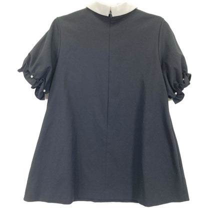 Sono ソーノ ﾌﾞﾗｯｸ×ﾎﾜｲﾄ ﾘﾈﾝ混 ﾌｪｲｸﾊﾟｰﾙ ﾊﾞｲｶﾗｰｶｯﾄｿｰ トップス 1