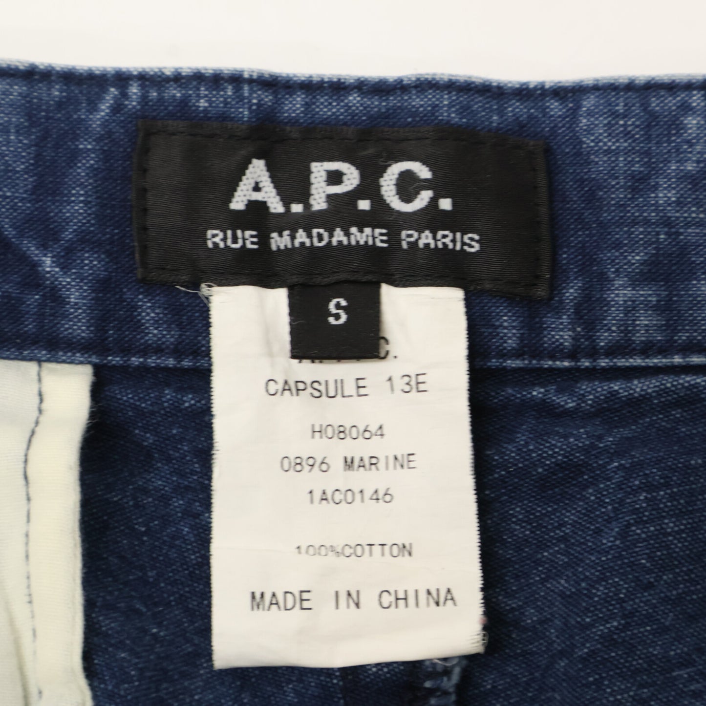 A.P.C. アーペーセー ﾐﾃﾞｨｱﾑｲﾝﾃﾞｨｺﾞ ｽﾘﾑｶｰｺﾞﾊﾟﾝﾂ ボトムス S