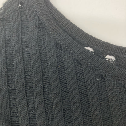 Deuxieme Classe ドゥーズィエムクラス 23年製 ﾌﾞﾗｯｸ ｼﾙｸﾘﾈﾝ ｼｱｰﾌﾟﾙｵｰﾊﾞｰﾆｯﾄ トップス 表記なし