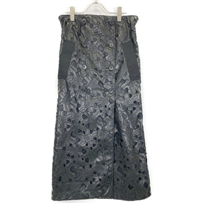 ADORE アドーア 24年製 531-4220907 ﾌﾞﾗｯｸ ﾌｪｲｸﾚｻﾞｰｶｯﾄﾜｰｸｽｶｰﾄ スカート 38