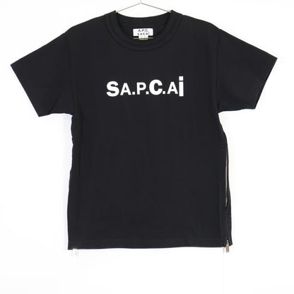 A.P.C. アーペーセー ｘSACAIサカイ【美品/21年製】21E2-COEQW-M26978 サイドジップ ロゴ スウェットTシャツ/ トップス XXS