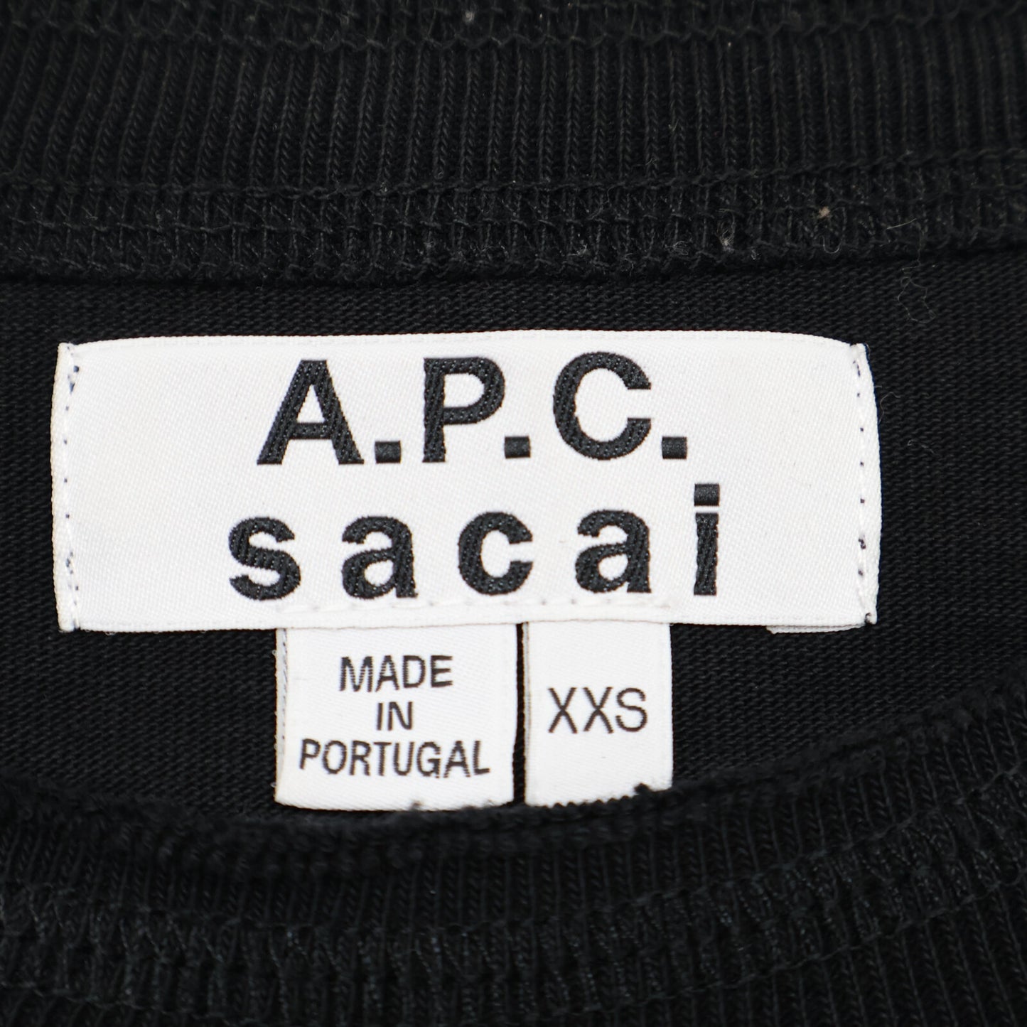 A.P.C. アーペーセー ｘSACAIサカイ【美品/21年製】21E2-COEQW-M26978 サイドジップ ロゴ スウェットTシャツ/ トップス XXS