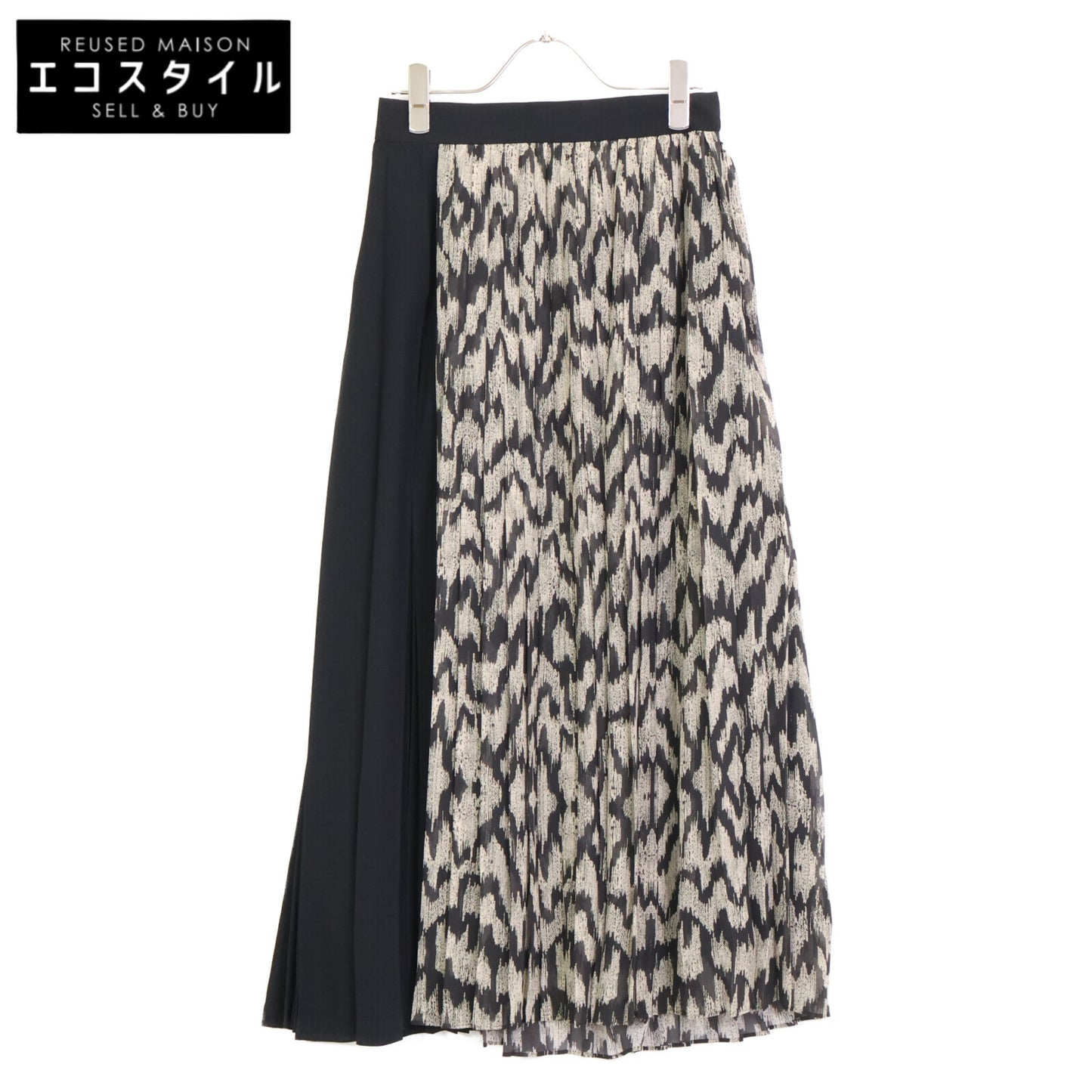 ADORE アドーア 531-3220017 23年製 ﾌﾞﾗｯｸ×ﾌﾞﾗｳﾝ ﾚｵﾊﾟｰﾄﾞﾌﾟﾘﾝﾄｽｶｰﾄ スカート 36