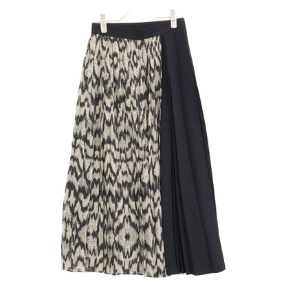 ADORE アドーア 531-3220017 23年製 ﾌﾞﾗｯｸ×ﾌﾞﾗｳﾝ ﾚｵﾊﾟｰﾄﾞﾌﾟﾘﾝﾄｽｶｰﾄ スカート 36