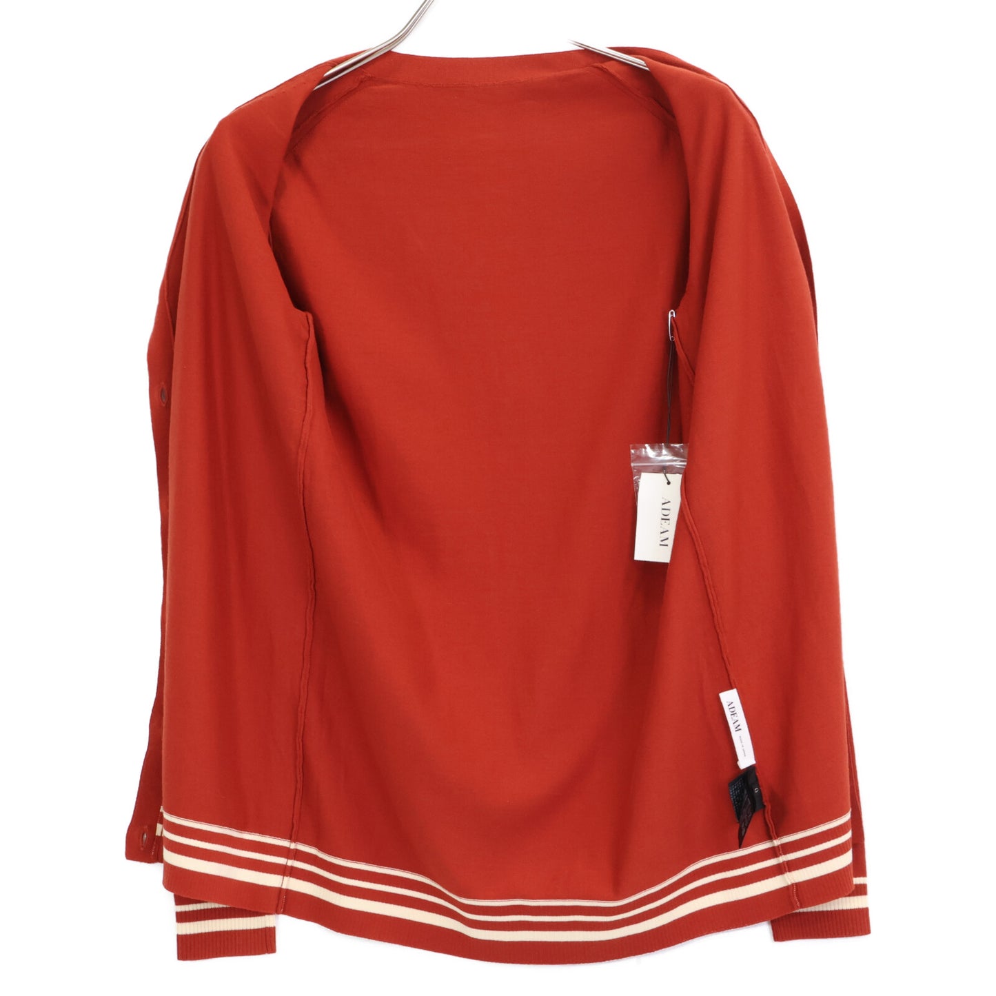 ADEAM アディアム 41028 ﾚｯﾄﾞﾌﾞﾗｳﾝ ｺｯﾄﾝ ﾎﾞﾀﾝﾆｯﾄｶｰﾃﾞｨｶﾞﾝ トップス 0