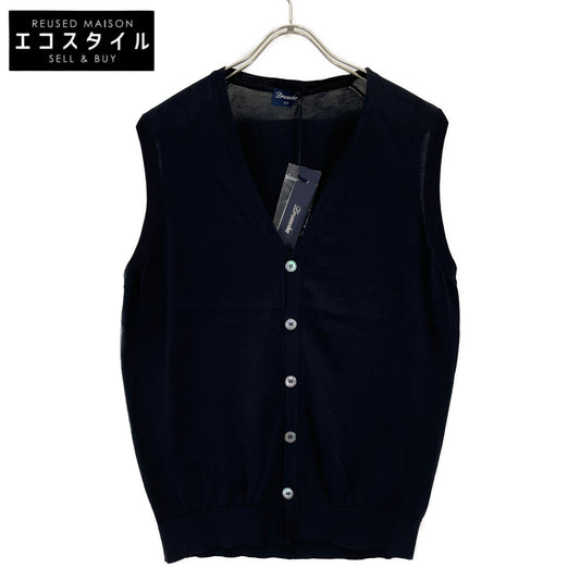 Drumohr ドルモア ﾈｲﾋﾞｰ ｺｯﾄﾝ ｼｪﾙﾎﾞﾀﾝ ﾆｯﾄﾍﾞｽﾄ ベスト 30