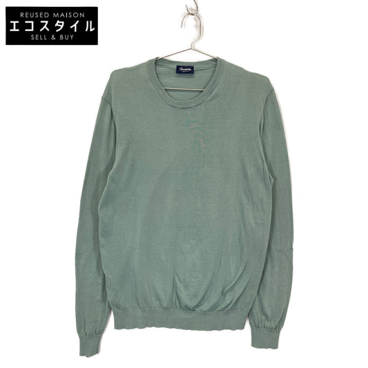 Drumohr ドルモア ﾗｲﾄｸﾞﾘｰﾝ ｺｯﾄﾝ ｸﾙｰﾈｯｸﾛﾝｸﾞｽﾘｰﾌﾞﾆｯﾄｿｰ トップス 48