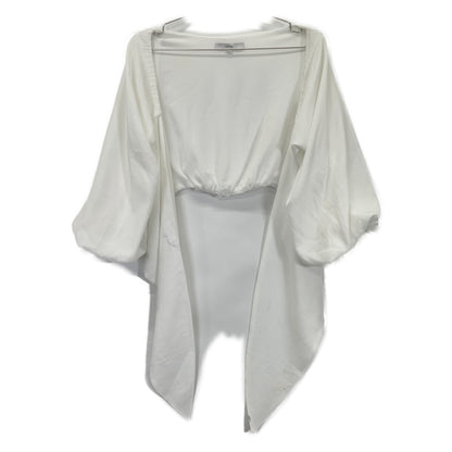 UN3D アンスリード ﾎﾜｲﾄ ﾎﾟﾘｴｽﾃﾙ ｷﾞｬｻﾞｰｼｮｰﾄｸﾛｯﾌﾟﾄﾞﾌﾞﾗｳｽ トップス F