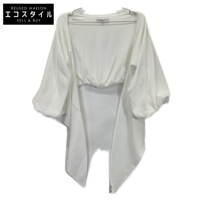 UN3D アンスリード ﾎﾜｲﾄ ﾎﾟﾘｴｽﾃﾙ ｷﾞｬｻﾞｰｼｮｰﾄｸﾛｯﾌﾟﾄﾞﾌﾞﾗｳｽ トップス F