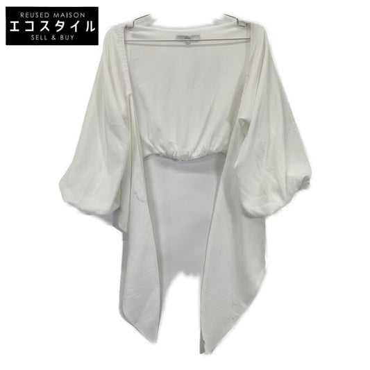 UN3D アンスリード ﾎﾜｲﾄ ﾎﾟﾘｴｽﾃﾙ ｷﾞｬｻﾞｰｼｮｰﾄｸﾛｯﾌﾟﾄﾞﾌﾞﾗｳｽ トップス F