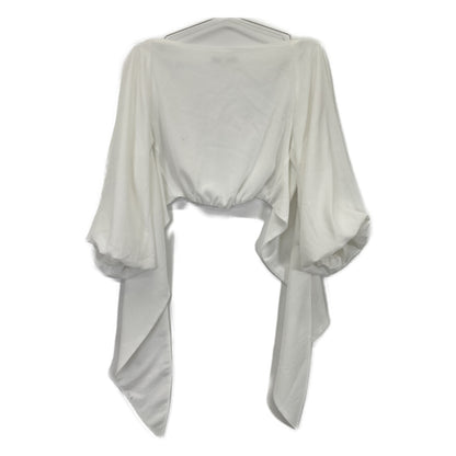 UN3D アンスリード ﾎﾜｲﾄ ﾎﾟﾘｴｽﾃﾙ ｷﾞｬｻﾞｰｼｮｰﾄｸﾛｯﾌﾟﾄﾞﾌﾞﾗｳｽ トップス F