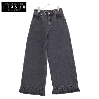 AMERI アメリヴィンテージ 23SS 02320891290 ﾌﾞﾗｯｸ RUFFLE HEM DENIM ボトムス 25