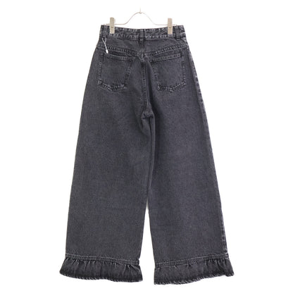 AMERI アメリヴィンテージ 23SS 02320891290 ﾌﾞﾗｯｸ RUFFLE HEM DENIM ボトムス 25