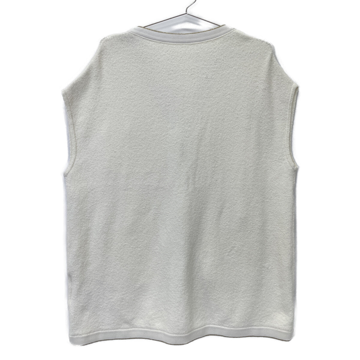 Diagram ダイアグラム 22年製 ﾎﾜｲﾄ ｺｯﾄﾝ×ﾅｲﾛﾝ 4ﾎﾟｹｯﾄ 金釦ﾊﾟｲﾙﾍﾞｽﾄ ベスト 36