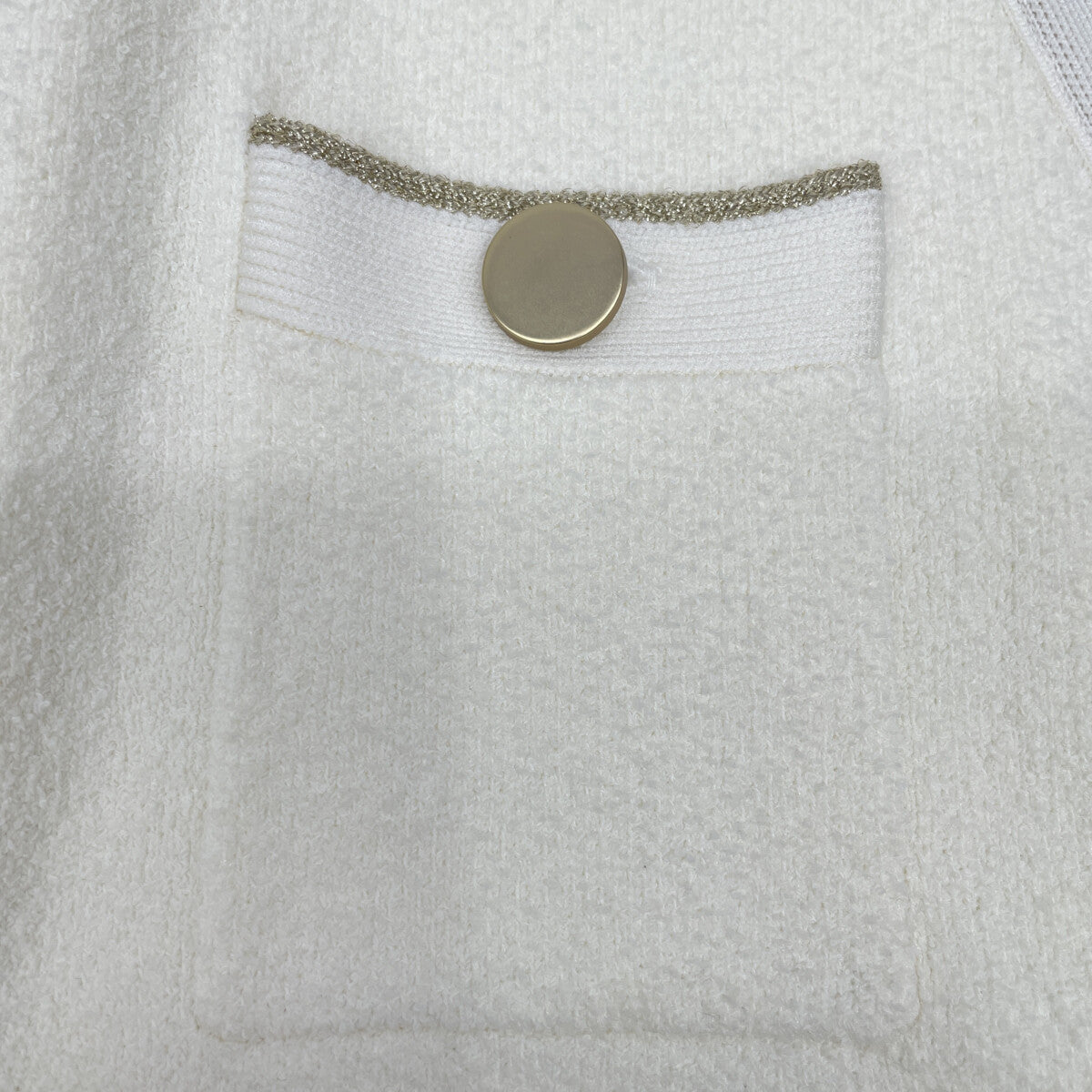 Diagram ダイアグラム 22年製 ﾎﾜｲﾄ ｺｯﾄﾝ×ﾅｲﾛﾝ 4ﾎﾟｹｯﾄ 金釦ﾊﾟｲﾙﾍﾞｽﾄ ベスト 36