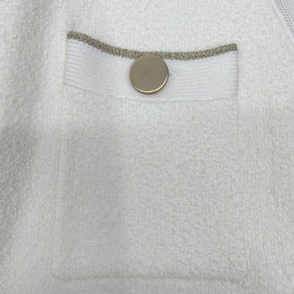 Diagram ダイアグラム 22年製 ﾎﾜｲﾄ ｺｯﾄﾝ×ﾅｲﾛﾝ 4ﾎﾟｹｯﾄ 金釦ﾊﾟｲﾙﾍﾞｽﾄ ベスト 36