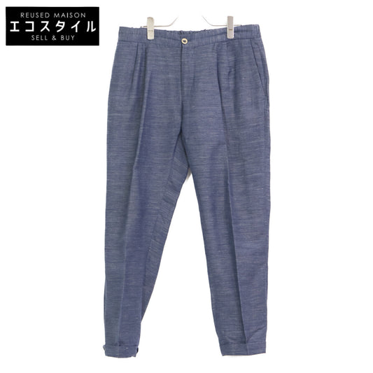 DEVORE デヴォレインチピット ｲﾝﾃﾞｨｺﾞ ﾘﾈﾝ×ｳｰﾙ ｲｰｼﾞｰﾃｰﾊﾟｰﾄﾞﾊﾟﾝﾂ ボトムス 48