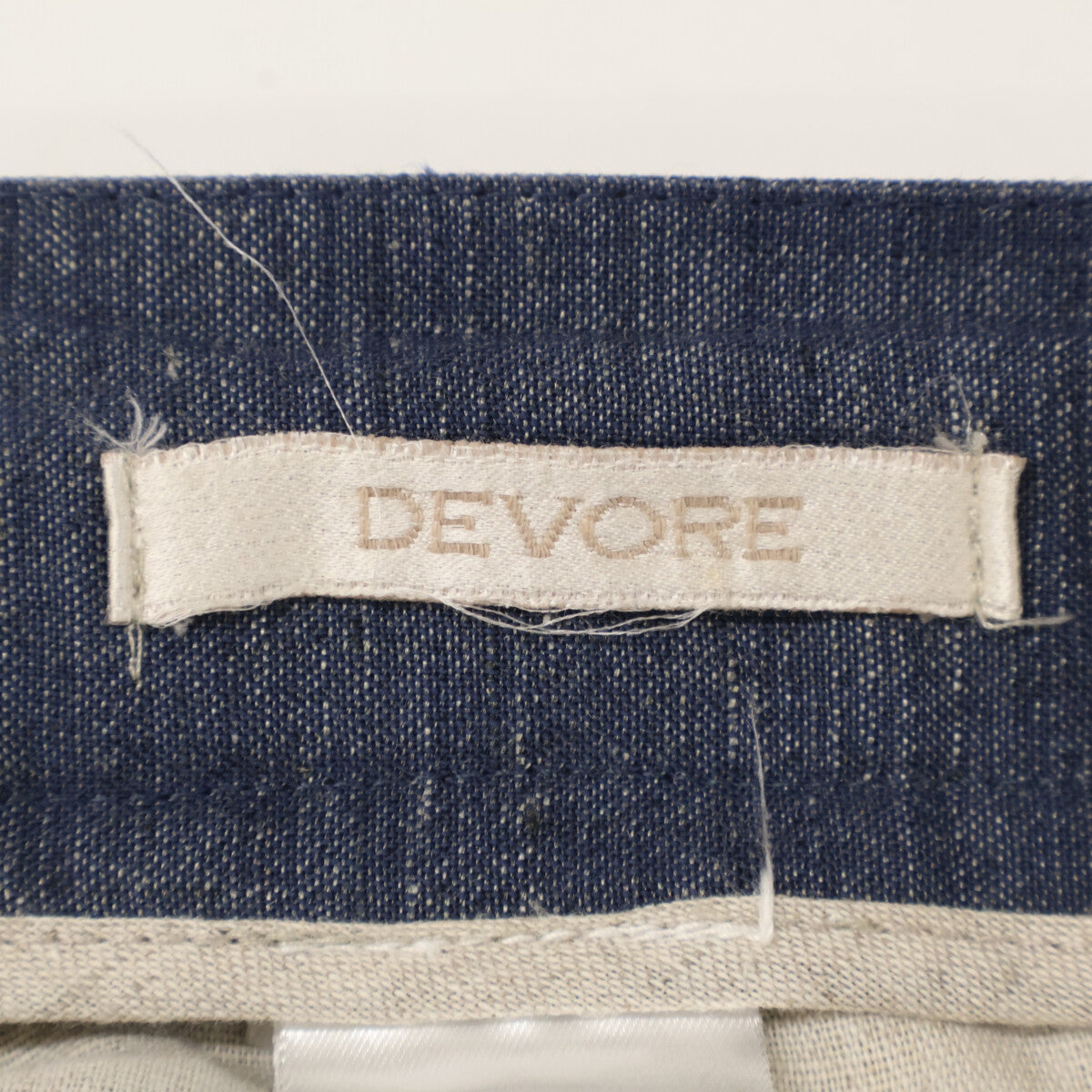 DEVORE デヴォレインチピット ｲﾝﾃﾞｨｺﾞ ﾘﾈﾝ×ｳｰﾙ ｲｰｼﾞｰﾃｰﾊﾟｰﾄﾞﾊﾟﾝﾂ ボトムス 48