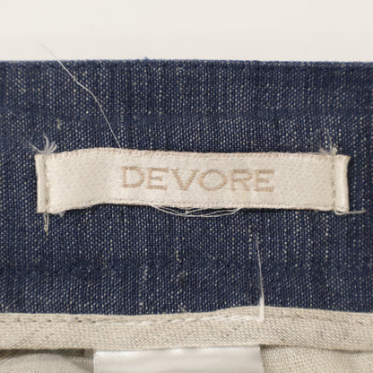 DEVORE デヴォレインチピット ｲﾝﾃﾞｨｺﾞ ﾘﾈﾝ×ｳｰﾙ ｲｰｼﾞｰﾃｰﾊﾟｰﾄﾞﾊﾟﾝﾂ ボトムス 48