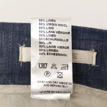 DEVORE デヴォレインチピット ｲﾝﾃﾞｨｺﾞ ﾘﾈﾝ×ｳｰﾙ ｲｰｼﾞｰﾃｰﾊﾟｰﾄﾞﾊﾟﾝﾂ ボトムス 48