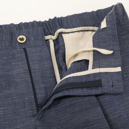 DEVORE デヴォレインチピット ｲﾝﾃﾞｨｺﾞ ﾘﾈﾝ×ｳｰﾙ ｲｰｼﾞｰﾃｰﾊﾟｰﾄﾞﾊﾟﾝﾂ ボトムス 48