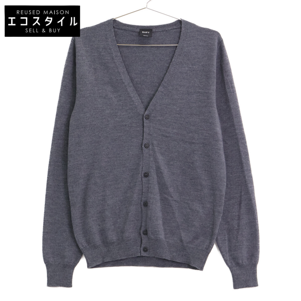 BAFY バフィー ｸﾞﾚｰ ｳｰﾙ ﾎﾞﾀﾝﾆｯﾄｶｰﾃﾞｨｶﾞﾝ トップス 48