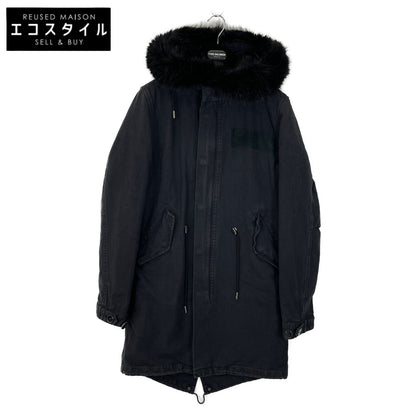 YVES SALOMON イヴサロモン 【HOMME】7WHM15891CV1W ブラック ラビットファー モッズコート コート 44