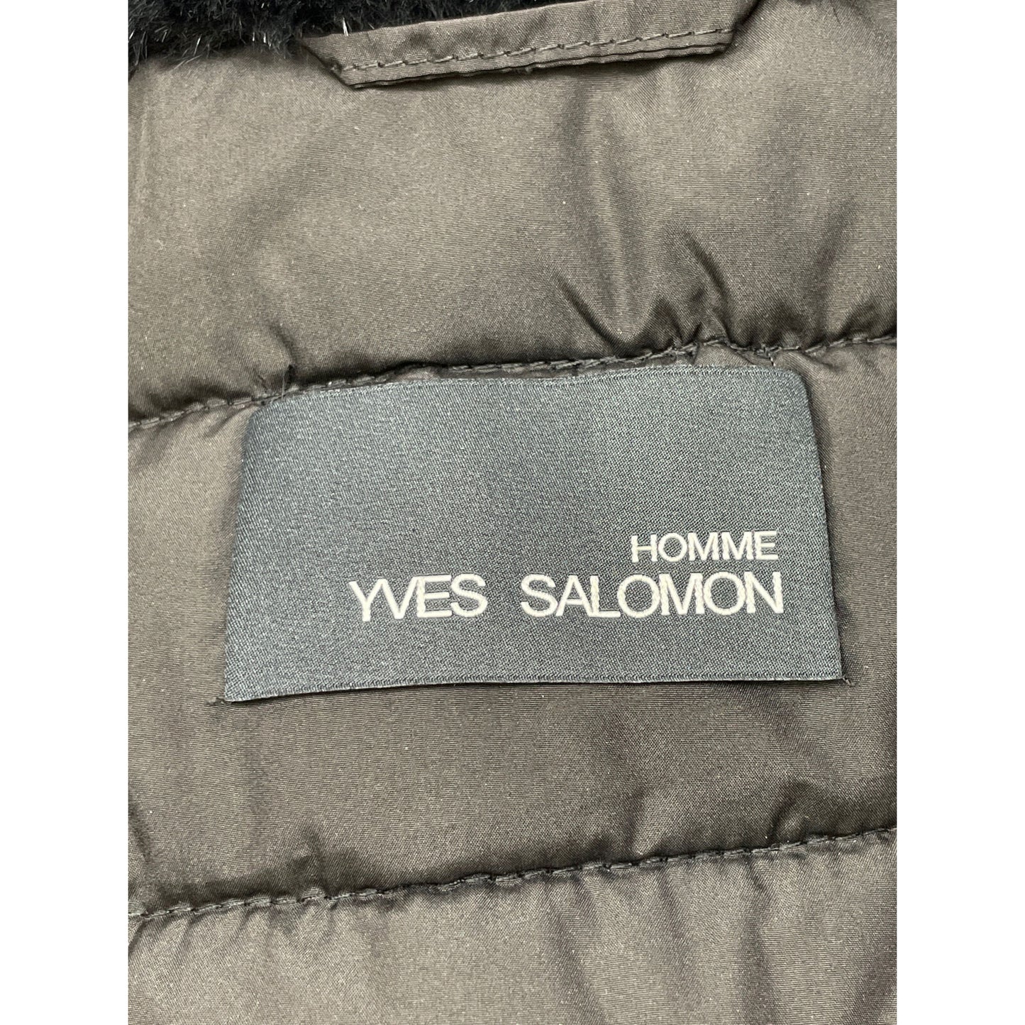 YVES SALOMON イヴサロモン 【HOMME】7WHM15891CV1W ブラック ラビットファー モッズコート コート 44
