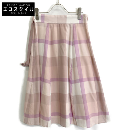 BLUE LABEL CRESTBRIDGE ブルーレーベルクレストブリッジ 23年製 ピンク クレストブリッジチェックライトエアリーツイルフレアスカート スカート 36