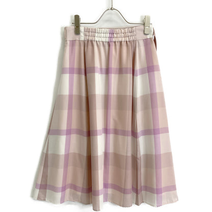 BLUE LABEL CRESTBRIDGE ブルーレーベルクレストブリッジ 23年製 ピンク クレストブリッジチェックライトエアリーツイルフレアスカート スカート 36