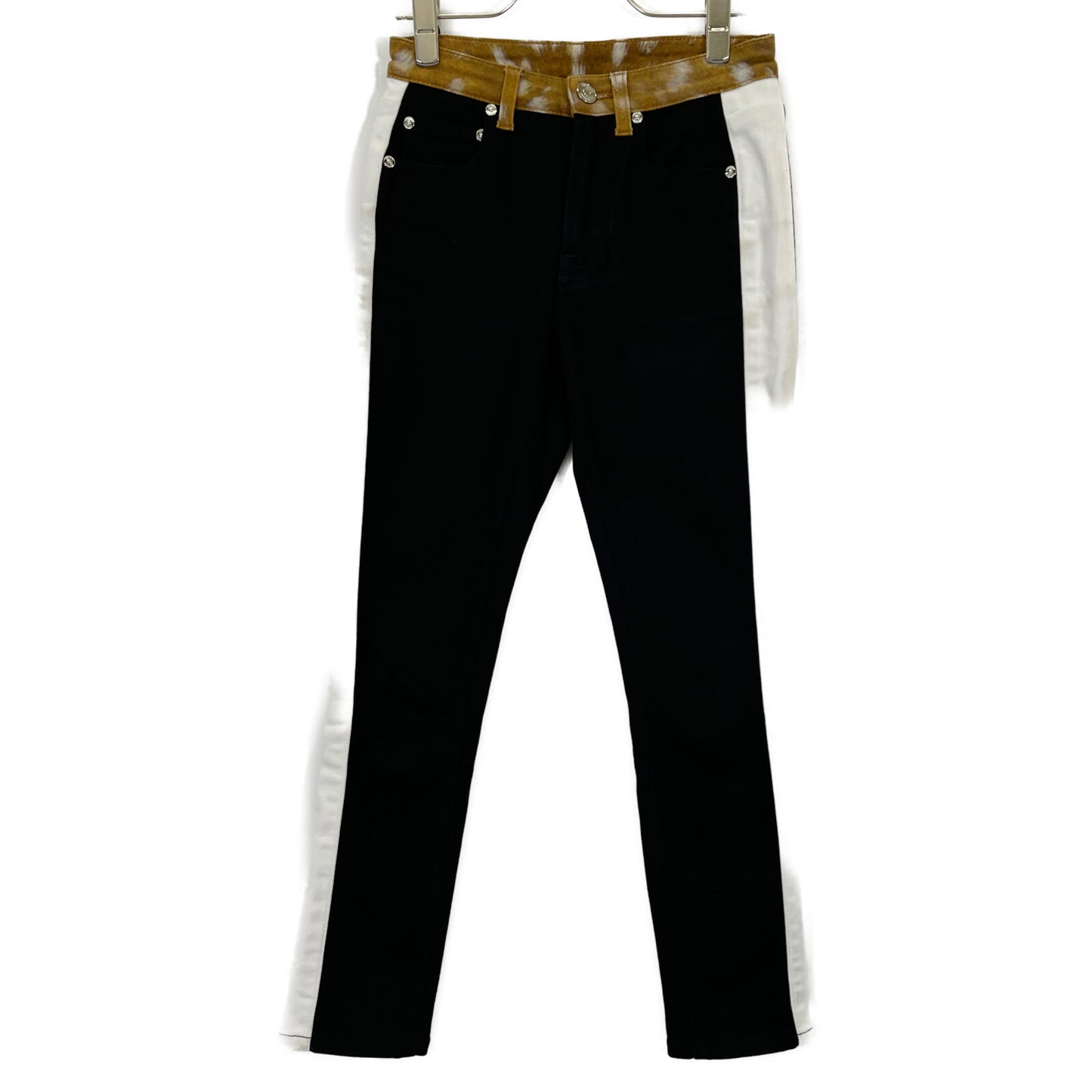 BURBERRY バーバリー 8016385 ﾌﾞﾗｯｸ×ﾎﾜｲﾄ ｻｲﾄﾞﾗｲﾝﾃﾞﾆﾑﾊﾟﾝﾂ ボトムス 26