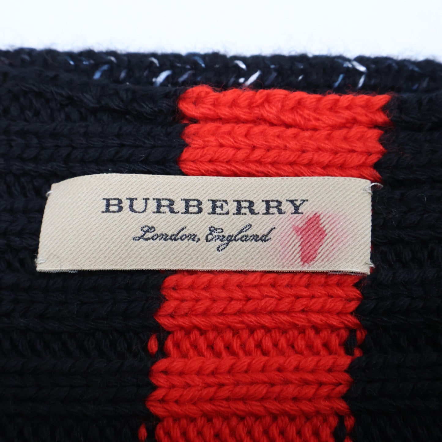 BURBERRY バーバリー ボーダー フリンジ ロング マフラー