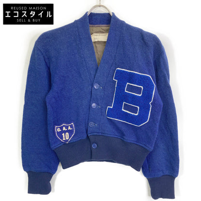 77circa ナナナナサーカ ブルー USED加工 リメイクワッペンニットカーディガン トップス