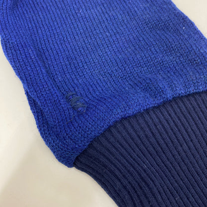 77circa ナナナナサーカ ブルー USED加工 リメイクワッペンニットカーディガン トップス