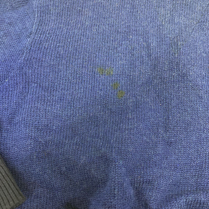 77circa ナナナナサーカ ブルー USED加工 リメイクワッペンニットカーディガン トップス