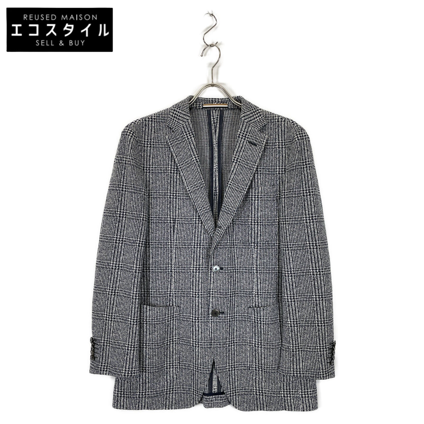 BOSS ボス ﾎﾜｲﾄ×ﾈｲﾋﾞｰ ｺｯﾄﾝﾘﾈﾝ ｲﾀﾘｱﾝｼﾞｬｰｼﾞｰｼﾞｬｹｯﾄ ジャケット 48