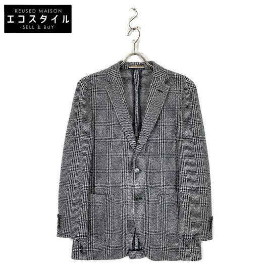 BOSS ボス ﾎﾜｲﾄ×ﾈｲﾋﾞｰ ｺｯﾄﾝﾘﾈﾝ ｲﾀﾘｱﾝｼﾞｬｰｼﾞｰｼﾞｬｹｯﾄ ジャケット 48