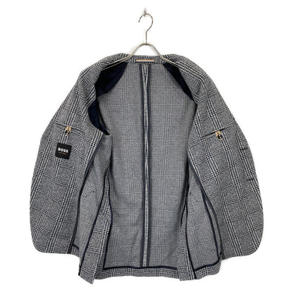 BOSS ボス ﾎﾜｲﾄ×ﾈｲﾋﾞｰ ｺｯﾄﾝﾘﾈﾝ ｲﾀﾘｱﾝｼﾞｬｰｼﾞｰｼﾞｬｹｯﾄ ジャケット 48