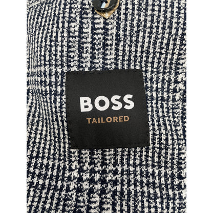 BOSS ボス ﾎﾜｲﾄ×ﾈｲﾋﾞｰ ｺｯﾄﾝﾘﾈﾝ ｲﾀﾘｱﾝｼﾞｬｰｼﾞｰｼﾞｬｹｯﾄ ジャケット 48