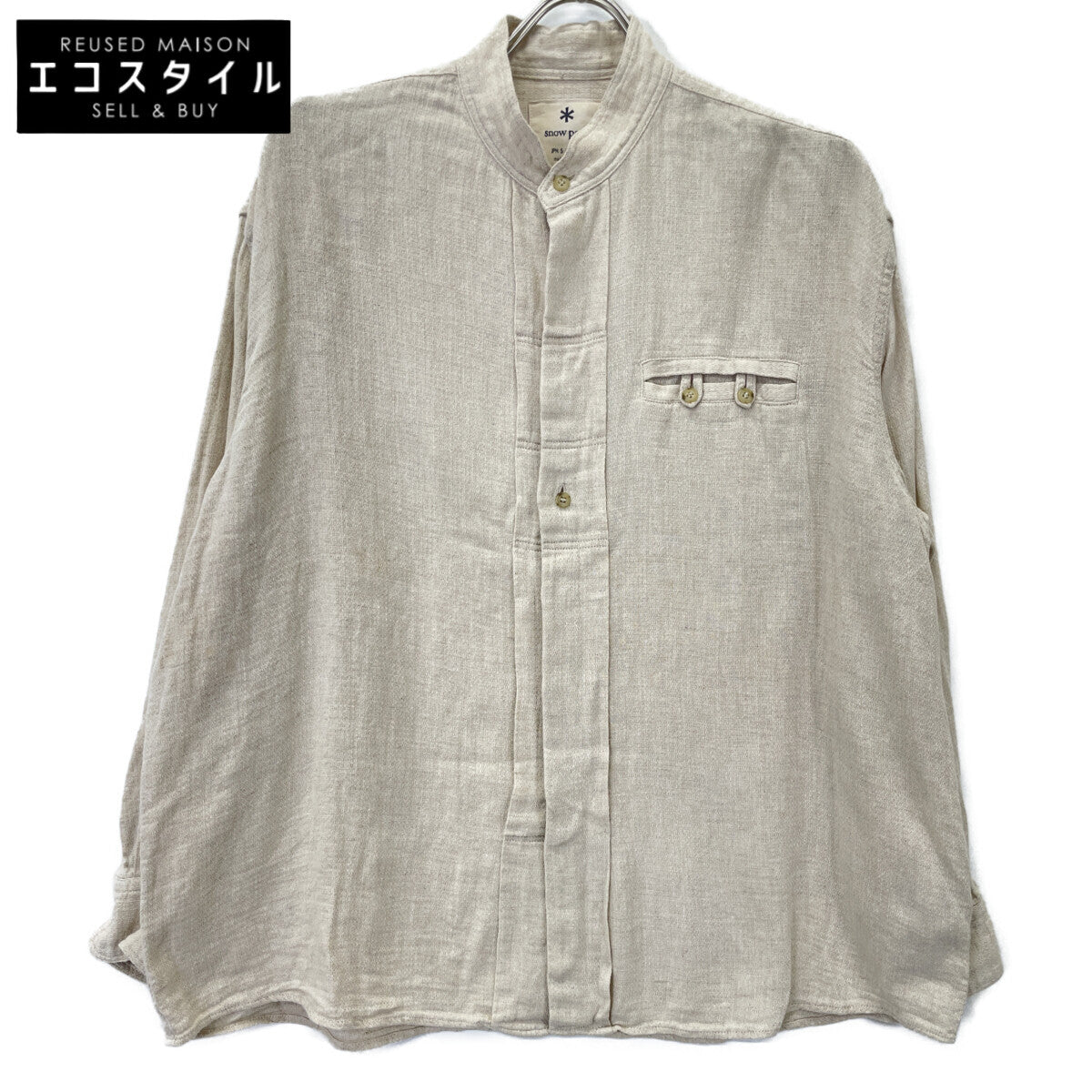 snowpeak スノーピーク ｱｲﾎﾞﾘｰ ﾘﾈﾝｺｯﾄﾝｼｬﾂ トップス S