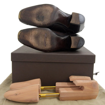 BOTTEGA VENETA ボッテガヴェネタ BOTTEGA VENETA ボッテガヴェネタ 型押し バックジップ チャンキーヒール ブーツ シューズ メンズ ダークブラウン 40 シューズ 40